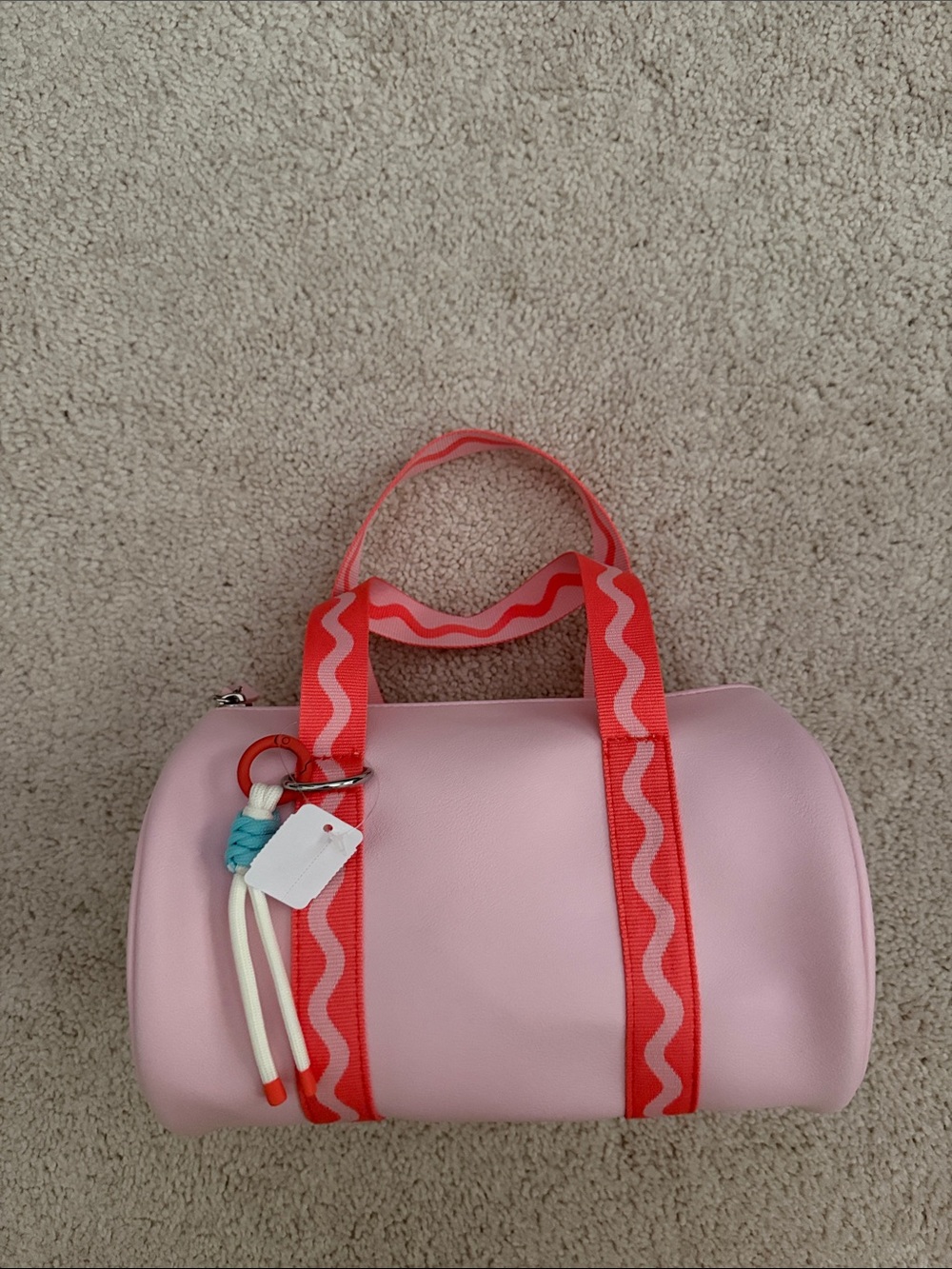NWT Bath & Body Works Pink Barrel Tote Bag with Coral Trim